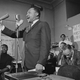 American civil rights activist Martin Luther King Jr. (1929 - 1968) addresses a meeting in Chicago, Illinois, on 27th May 1966.